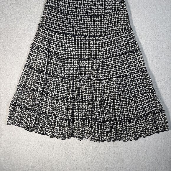Max Studio Maxi Skirt Women’s Size M Tiered Chiffon Boho Ditsy Girl Ruffle Hem - Picture 4 of 15